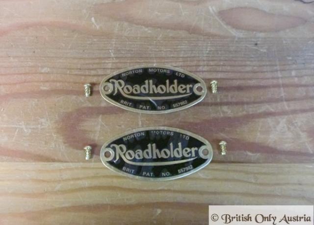 Norton Roadholder Plaketten /Paar mit Schrauben