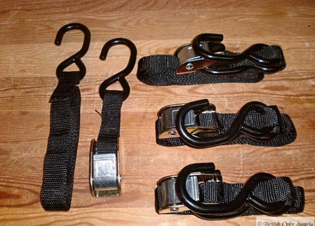 Motorcycle Tie Down Strap 1" x 2 Meter / Set 4 pieces. For Motorcycle Transport.