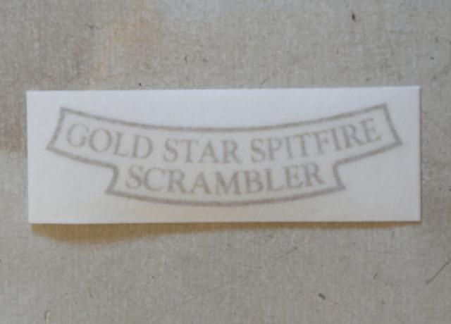 BSA Aufkleber für Nummertafel hinten "Gold Star Spitfire Scrambler" 1957-63