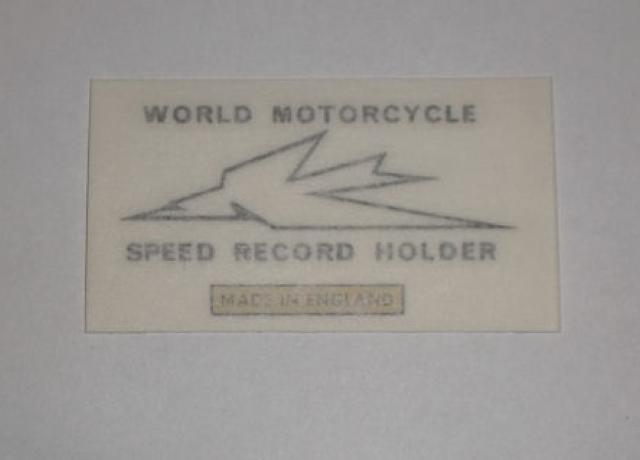 Triumph "World Speed Record Holder" Aufkleber f. Tank Top 1960er Jahre