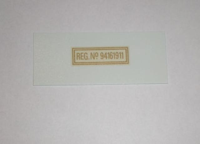 Triumph Reg.No. 94161911 Transfer f. Frame, over Gearbox 1915 on