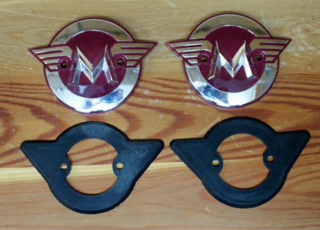 Matchless Tank Badges 1954-60 /Pair and Backing Rubber/ Pair - Set 1961-
