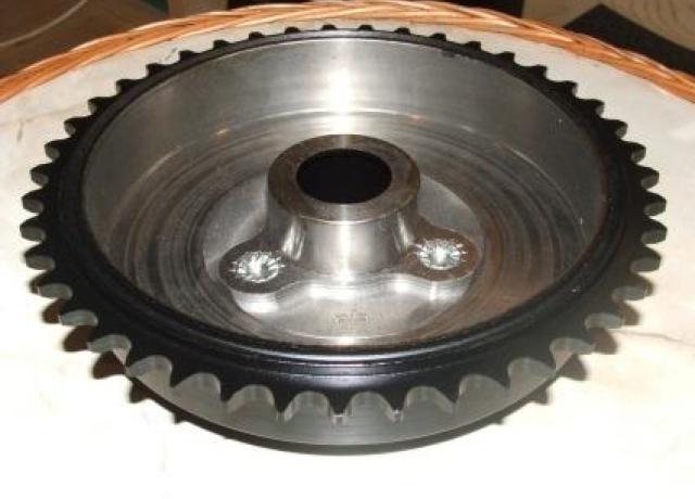 Norton 16H/ES2/Mod. 18 frühe Inter  Kettenrad/Ritzel mit Bremstrommel hinten 43Z. 