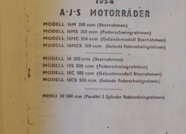 AJS Handbook/Betriebsanweisung Copy16M/16MS/16MC/16MCS/18/18S/18C/18CS 1950-1954  