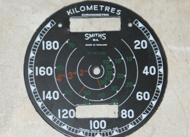 Tachometer Ziffernblatt Plastik Smiths 20-180 km/h
