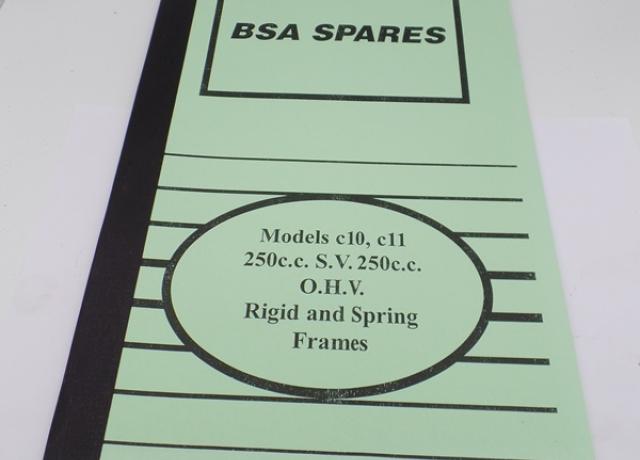 BSA Ersatzteil Katalog Buch C10.C11.250.SV.OHV Starrahmen Spring 