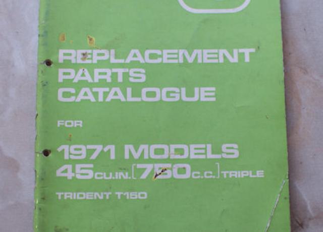 Triumph Replacement Parts Catalogue for 1971 Models 45cu.in (750cc) Triple