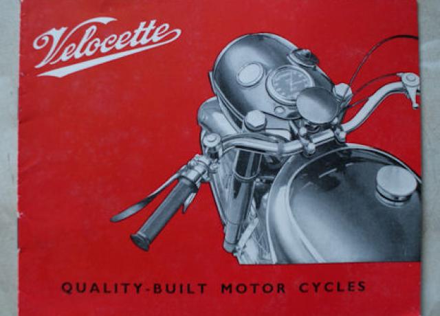 Velocette "Quality-Built Motor Cycles" Prospekt