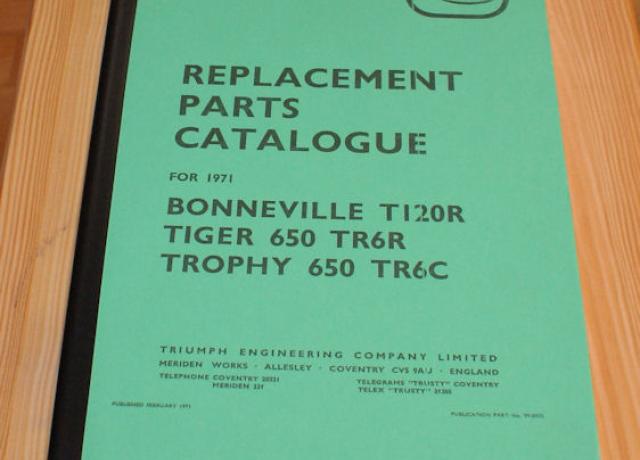 Triumph Parts Book, Teilebuch 650ccm 1971