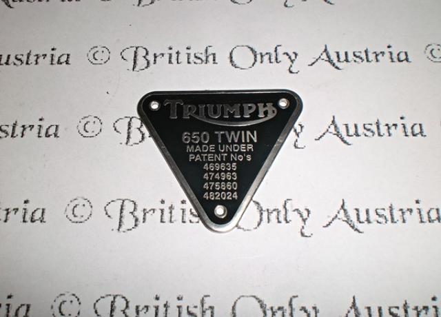 Triumph 650cc Twin Patent Plate - silver