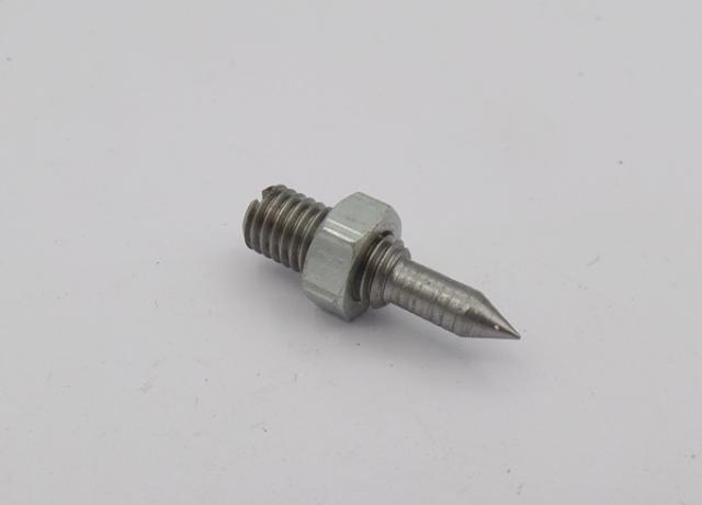 Screw, needle adj. inlet valve oil feed, with nut. Ajs/Matchless.
