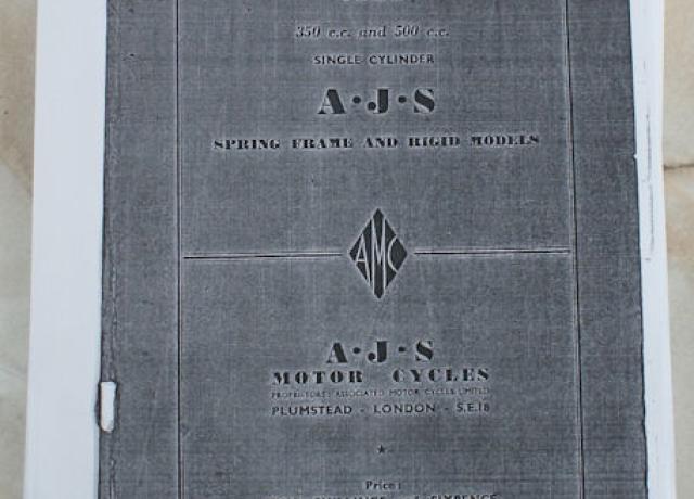 AJS Spares List 350ccm und 500ccm 1955, Teilebuch