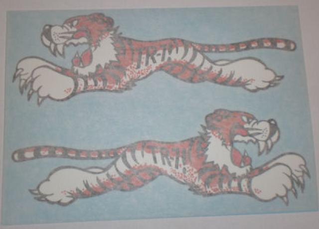 Triumph Tiger "TR-7" Sticker f. Front Number Plate 1970's/Pair