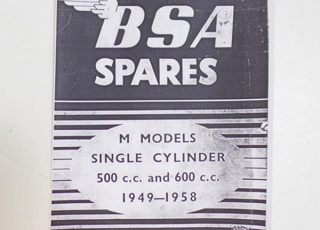BSA M Models Single Cylinder Spares Book 1949-1958 Copy