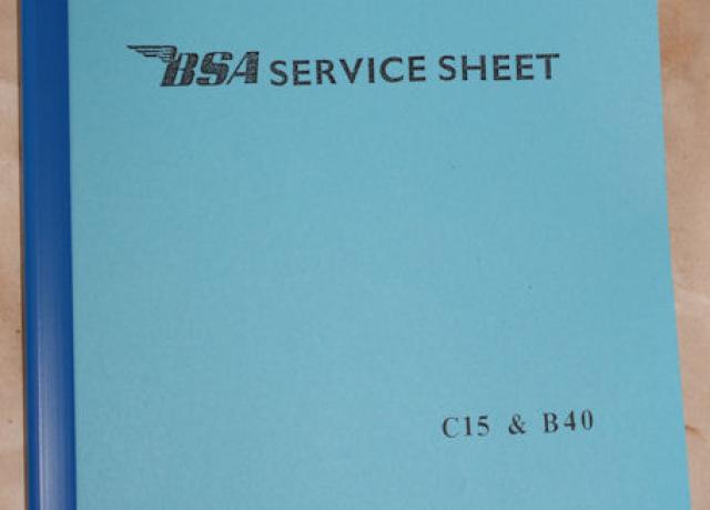 Service sheet BSA C15/B40, Service Buch