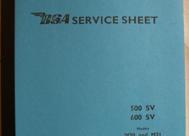 BSA Service Sheet M20/M21, Gebrauchsanweisung