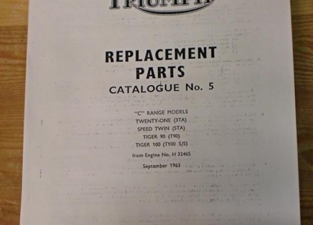 Triumph Replacement Parts Catalogue No.5, Kopie