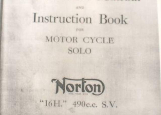 Workshop/Maintenance Manual/Instruction Book f. Norton 16H S.V.