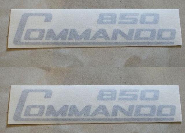 Norton Commando 850ccm Aufkleber für Seitendeckel,  Silber /Paar