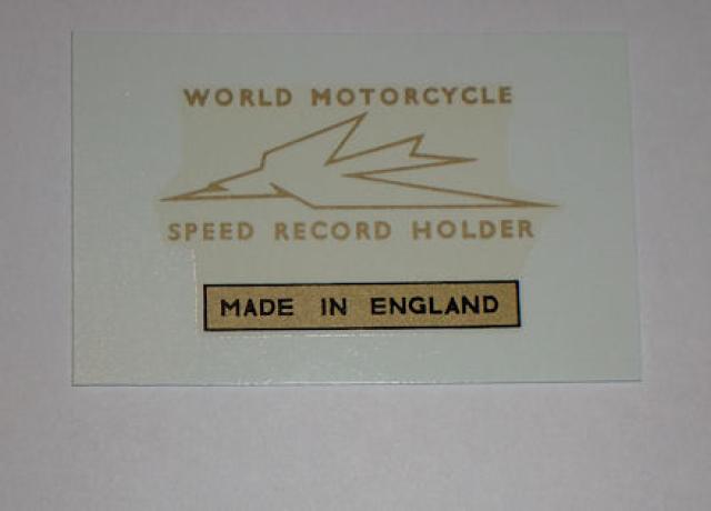 Triumph "World Speed Record Holder" Abziehbild für Tank 1965