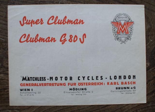 Matchless Super Clubman, Clubman G80S, Prospekt