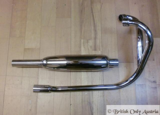 Triumph Siamese Exhaust Pipe and Silencer 5T/6T/T100/T120/TR6/T110 500/650 cc 1 3/4", Set