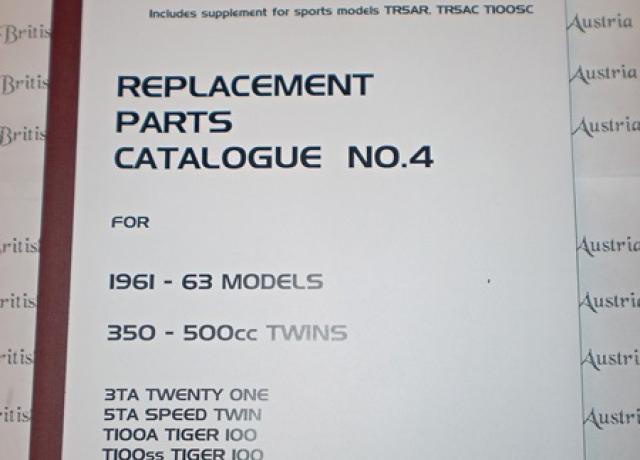 Triumph Parts Book  No 4 3TA/5TA 1961-63