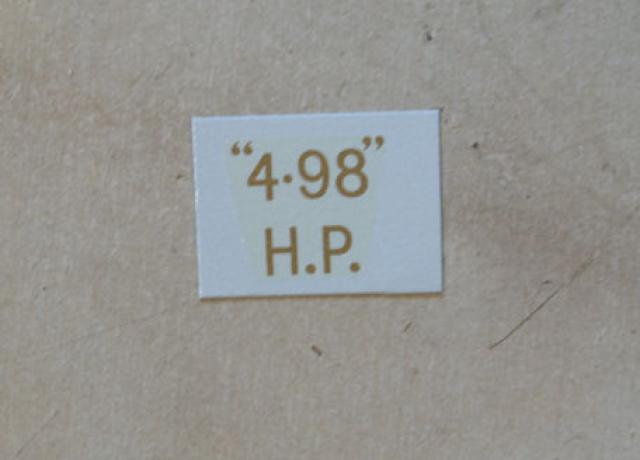 BSA "4.98" H.P. Transfer for rear Number Plate 1934-36