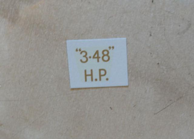BSA "3.48" H.P. Abziehbild für Nummertafel hinten 1927-36