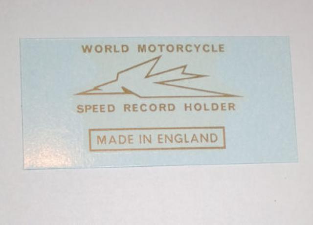 Triumph Tank Top Nacelle, "World Speed Record Holder" Transfer 1956 on