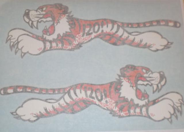 Triumph Tiger 120 Sticker f. Front No. Plate 1970's/Pair