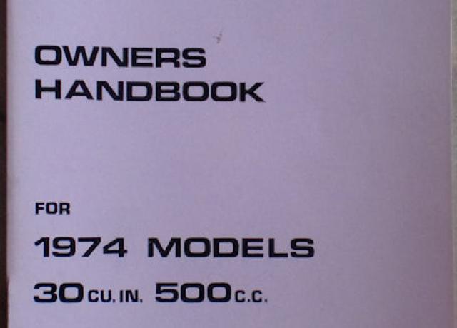 Owners Handbook for Triumph 1974 U.K & General Export Edition