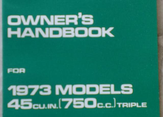 Owners Handbook for Triumph - Benutzerhandbuch 1973 U.K. & General Export
