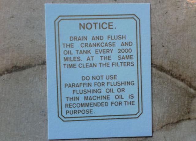 BSA Öltank Anweisungen / Abziehbild 1935/36