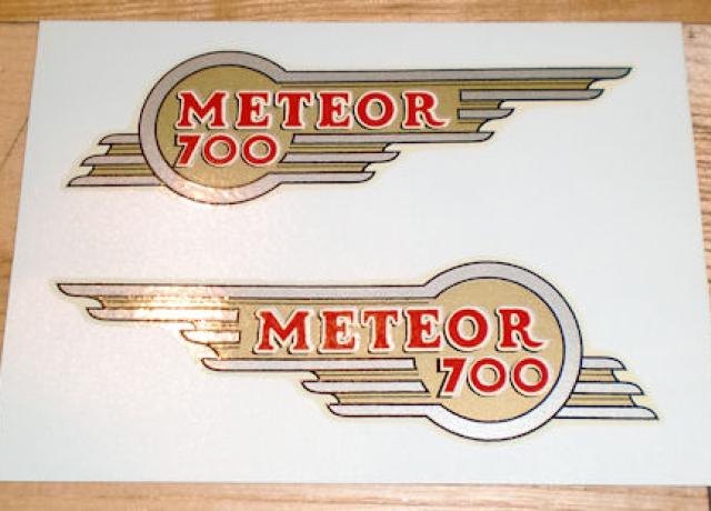 Royal Enfield Meteor 700 Abziehbild für Werkzeugkasten Mitte 1950er Jahre /Paar