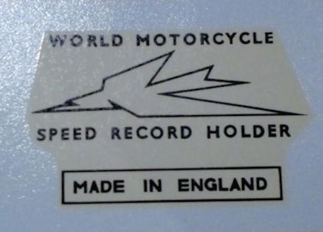 Triumph "World Motorcycle Speed Record Holder" Abziehbild ab 1956