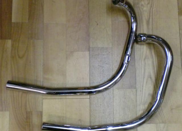 Triumph T140 Flanged Exhaust Pipe, without Balance Pipe /Pair 1 3/8"
