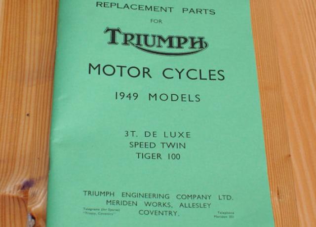 Triumph Parts Book 1949 3T de Luxe Tiger 100