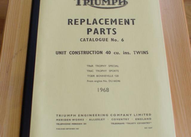 Triumph Replacement Parts, Teilebuch No. 6 T120 1968