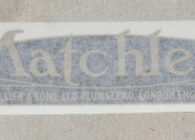 Matchless Sticker for Tank 1930's
