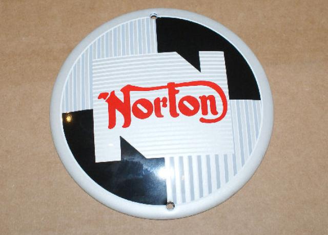 Norton Rundes Email- Schild   130 mm Dm.