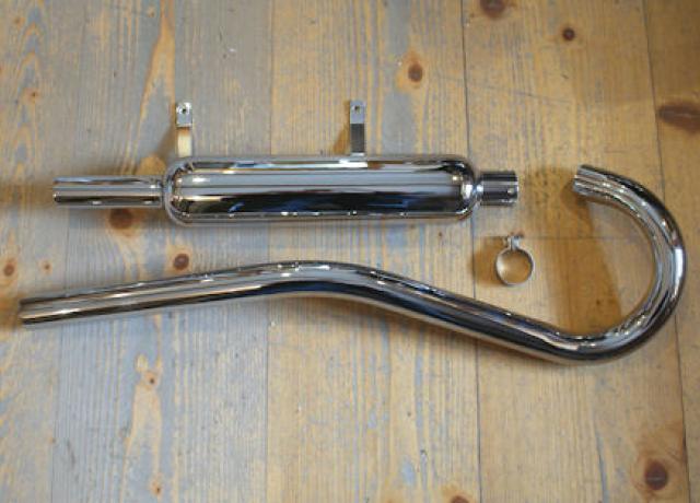 Triumph T70/T80 Exhaust System High Level, Rigid Frame 250/350cc 1936- 1 3/4" /Set