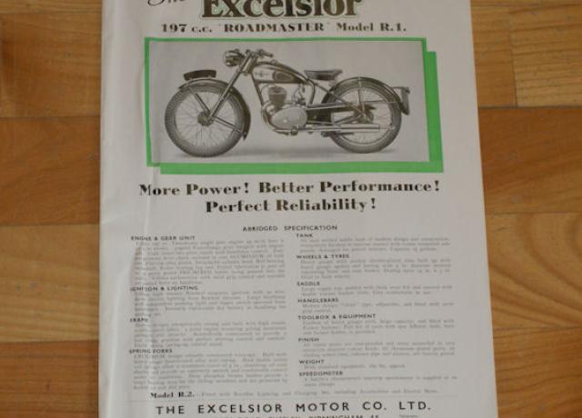 Excelsior 197 c.c. Roadmaster Model R.1. Prospekt