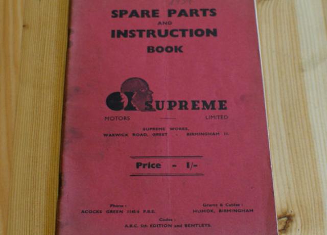 OK Supreme Spare Parts and Instruction Book, Teilebuch, Handbuch