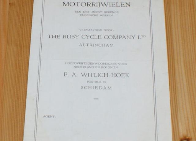 Royal-Ruby Motorrijwielen, Brochure