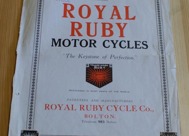 Royal Ruby Motor Cycles 1928, Prospekt