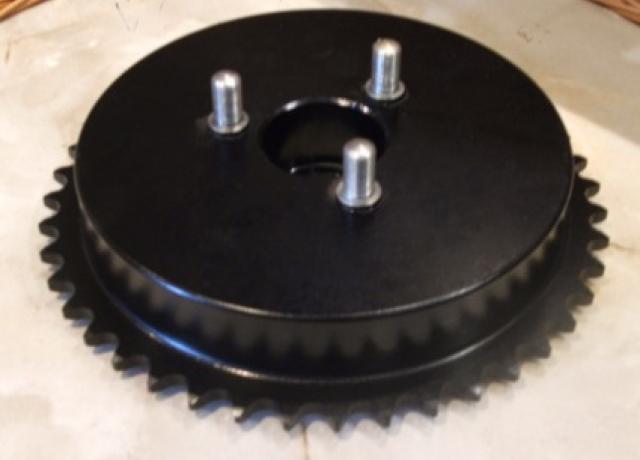 Norton 16H/ES2/Mod. 18 frühe Inter  Kettenrad/Ritzel mit Bremstrommel hinten 43Z. 