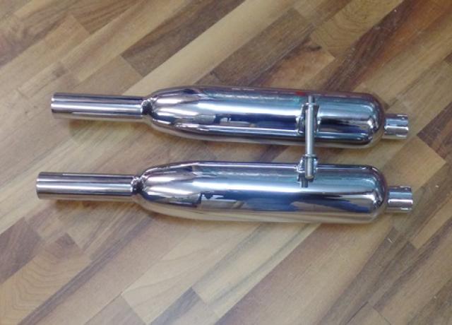 Triumph T90, T100R, T100S, 3TA, T21, 5TA, T100SS, Auspufftöpfe 1 3/8" Paar
