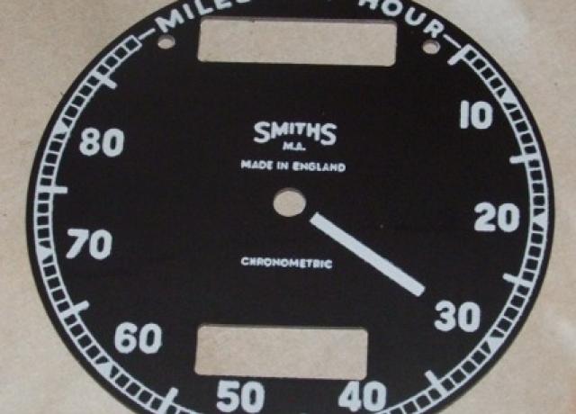 Tachometer Ziffernblatt Smiths 10-80 mpH
