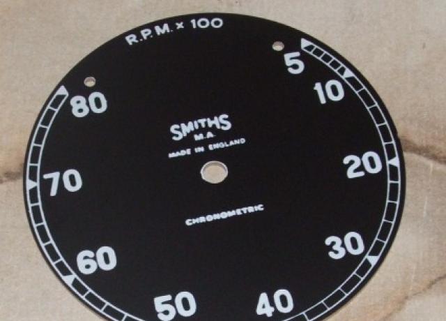 Smiths.  Drehzahlmesser Ziffernblatt Plastik.  5-80 RPM